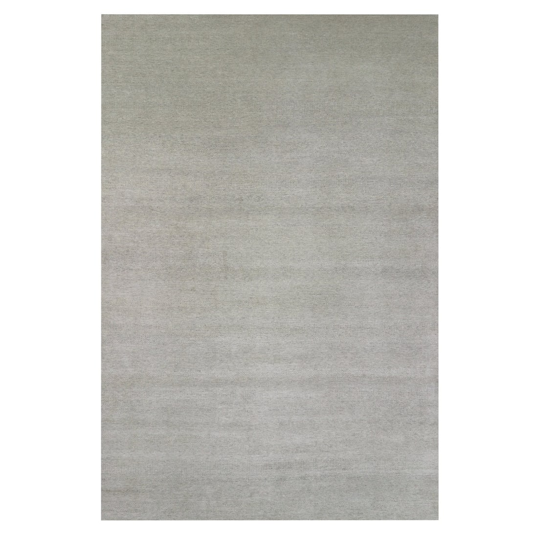 11'10"x18' Oxford Gray 100% Undyed Wool Grass Hand Knotted Oversized Rug: 11'10"x18' Oxford Gray 100% Undyed Wool Grass Hand Knotted Oversized Rug Oversized and elegant, this 11'10" x 18' Oxford Gray 100% undyed wool grass hand knotted rug boasts a subtle, sophisticated bea