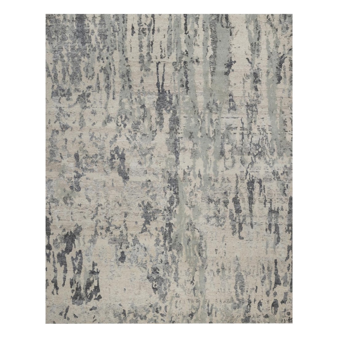 8'x10' Cream White Modern Design Natural Undyed Wool Hand Knotted Rug: 8'x10' Cream White Modern Design Natural Undyed Wool Hand Knotted Rug The 8'x10' Cream White Modern Design Natural Undyed Wool Hand Knotted Rug boasts a striking abstract Oriental design, rendered in 