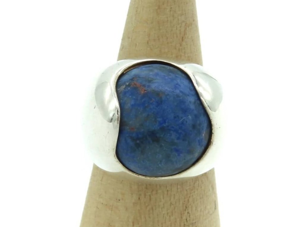 Vintage Hermes Natural Blue Stone Dumortierite Sterling Silver Ring US 5.25 EU50: Vintage Hermes Natural Blue Stone Dumortierite Sterling Silver Ring US 5.25 EU50 Item Specifics: Shape: Round Main Stone Creation: Natural Occasion: Anniversary Birthday Christmas Engagement Graduatio