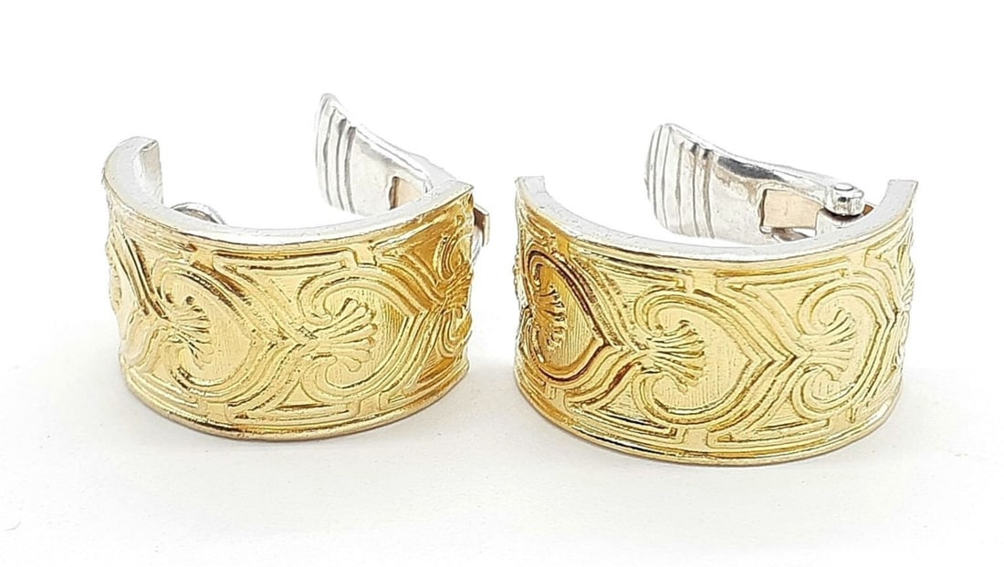 Ilias Lalaounis Greece Sterling Silver 925 Gold Tone Clip On Hoop Huggie Earring: Ilias Lalaounis Greece Sterling Silver 925 Gold Tone Clip On Hoop Huggie Earring Item Specifics: Closure: Clip-On Occasion: Anniversary Birthday Christening Christmas Confirmation/Communion Engagement