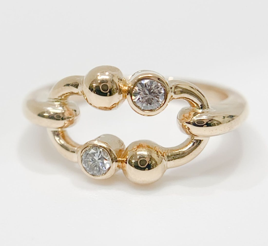Diamond Bezel Set Boucheron Vintage Circle Gold 18k Yellow Designer Band Ring: Diamond Bezel Set Boucheron Vintage Circle Gold 18k Yellow Designer Band Ring Item Specifics: Number Of Diamonds: 2 Shape: Round Occasion: Anniversary Birthday Christening Christmas Engagement Graduat
