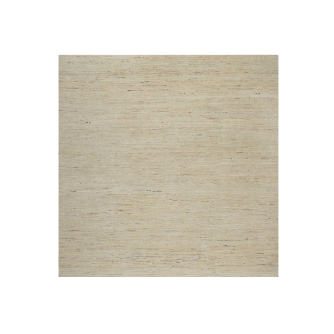 7'1"x7'1" White Hand Knotted Modern Plain Design Pure Wool Square Rug: 7'1"x7'1" White Hand Knotted Modern Plain Design Pure Wool Square Rug Hand-knotted in pure wool, this 7'1"x7'1" modern plain design square rug boasts a clean and elegant ivory color. Made with a tradi