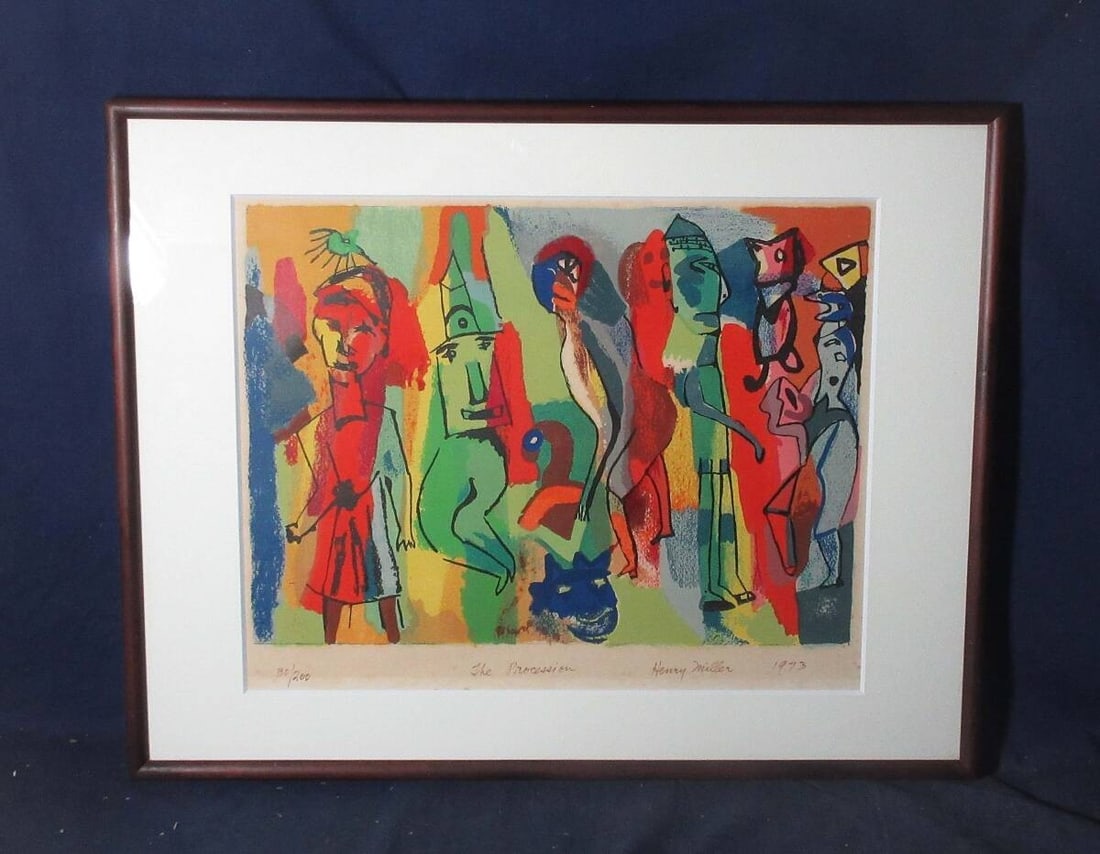 Procession Lithograph Limited Edition Signed 30 200 Framed 1973: Procession Lithograph Limited Edition Signed 30 200 Framed 1973 Item Specifics: Unit Of Sale: Single Piece Artist: Henry Miller Signed: Yes Size: Medium Period: Contemporary (1970 - 2020) Title: The P