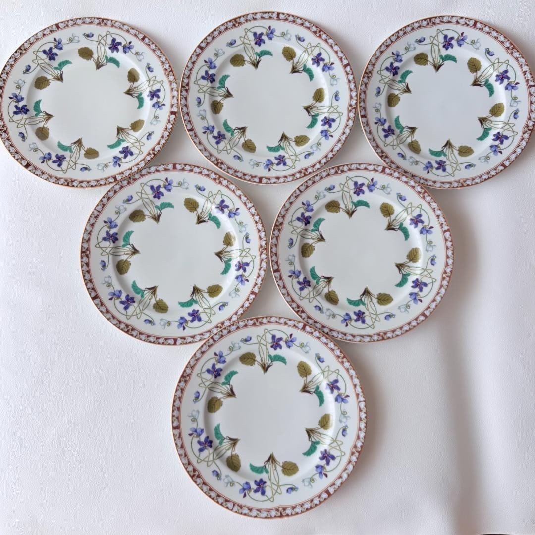 Haviland Imperatrice Eugenie Dinner Plates Flower Porcelain 10in Set Of 6 (1 of 13)