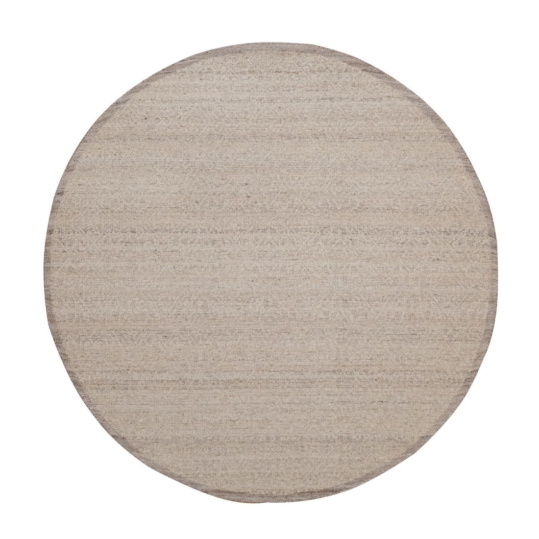 8'x8' Beaver Brown Pure Undyed Wool Hand Knotted Modern Design Round Rug (1 of 11)