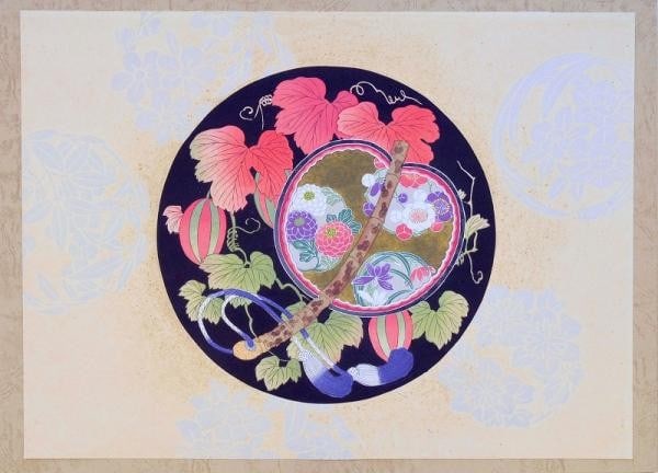 Woodblock Print Fan Snake Gourd Hoencho Maria Gabo Iida Shiko 1931: Woodblock Print Fan Snake Gourd Hoencho Maria Gabo Iida Shiko 1931 Item Specifics: Artist: Shiko Iida Subject: Fan and Snake Gourd Material: Paper Style: Japanese Size: 28.5 x 39 cm Year Of Production