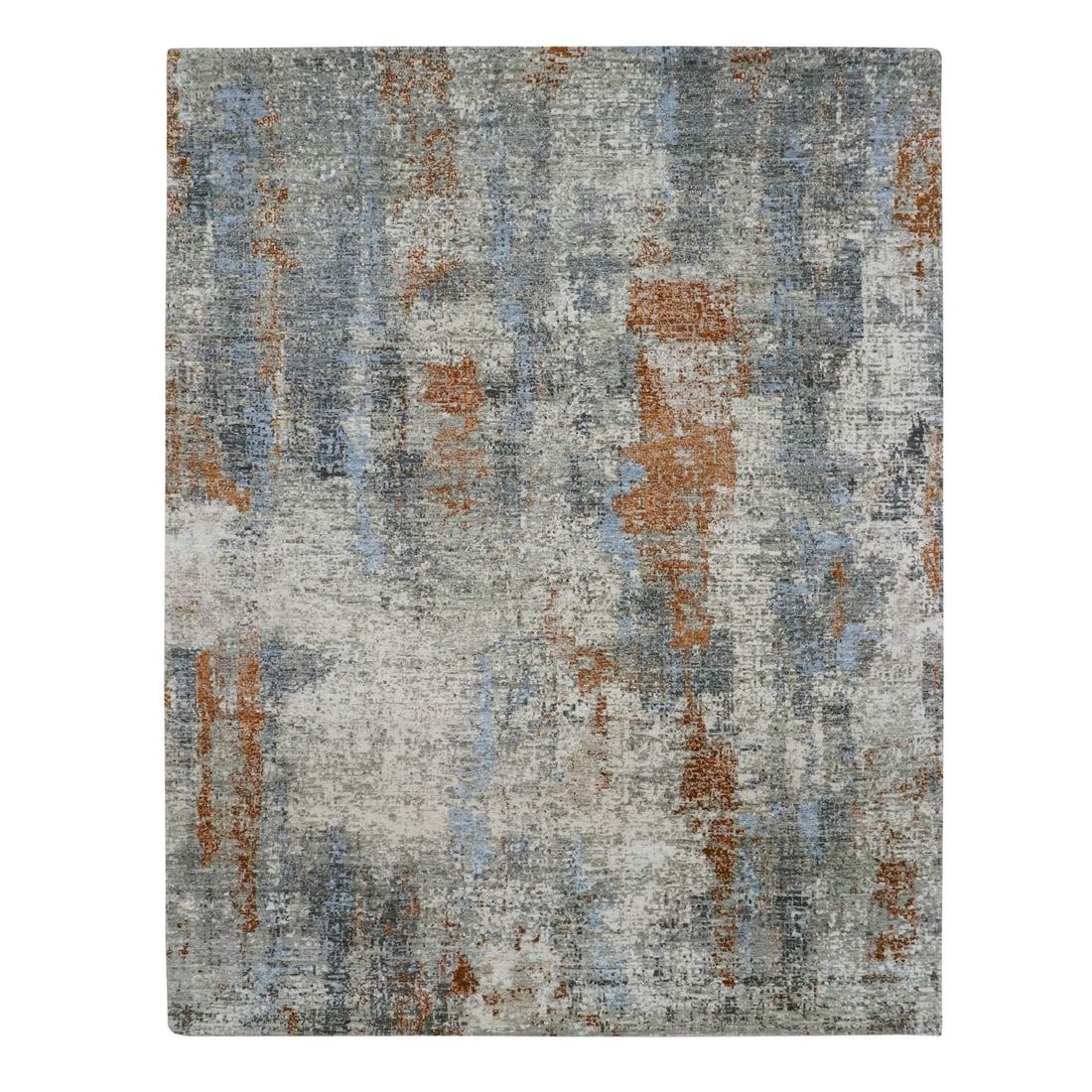 8'x10'2" Artichoke Green Abstract Design Wool Hand Knotted Oriental Rug: 8'x10'2" Artichoke Green Abstract Design Wool Hand Knotted Oriental Rug Abstract Artichoke Green Wool Hand Knotted Oriental Rug. This 8'0" x 10'2" hand-knotted wool rug boasts a stunning green