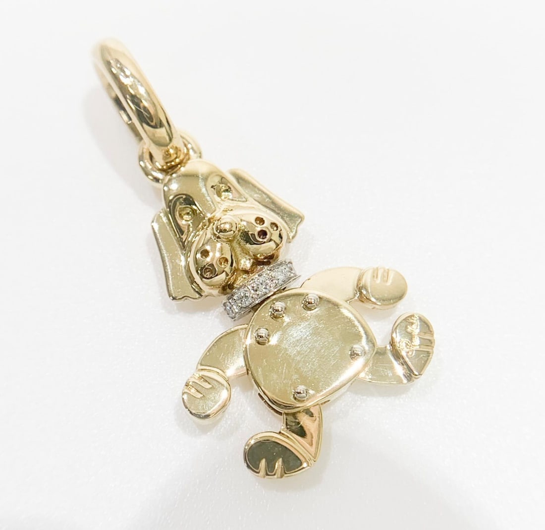 Pomellato 18k Yellow Gold White Gold Diamond Dog Animal Pendant Top Charm (1 of 6)
