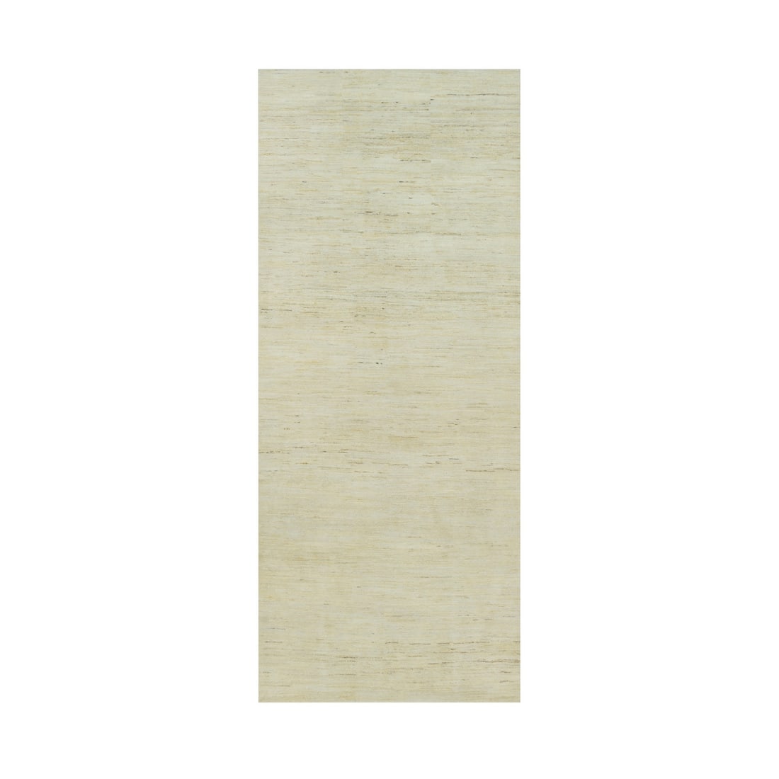 4'1"x10' White Plain Design Wool Hand Knotted Plush Wide Runner Rug: 4'1"x10' White Plain Design Wool Hand Knotted Plush Wide Runner Rug This stunning 4'1"x10' hand knotted wool runner rug boasts a classic Oriental design, crafted from high-quality wool and featuring a