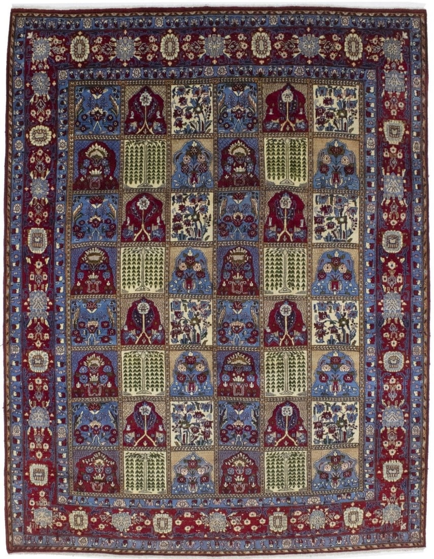 Rare Vintage Handmade Oriental Rug Floral Garden Design Home Decor 10X13 Ft Hand-Knotted: Rare Vintage Handmade Oriental Rug Floral Garden Design Home Decor 10X13 Ft Hand-Knotted Hand-knotted in wool, this 10'9 X 12'9 vintage Oriental rug boasts a stunning floral garden design in a palette