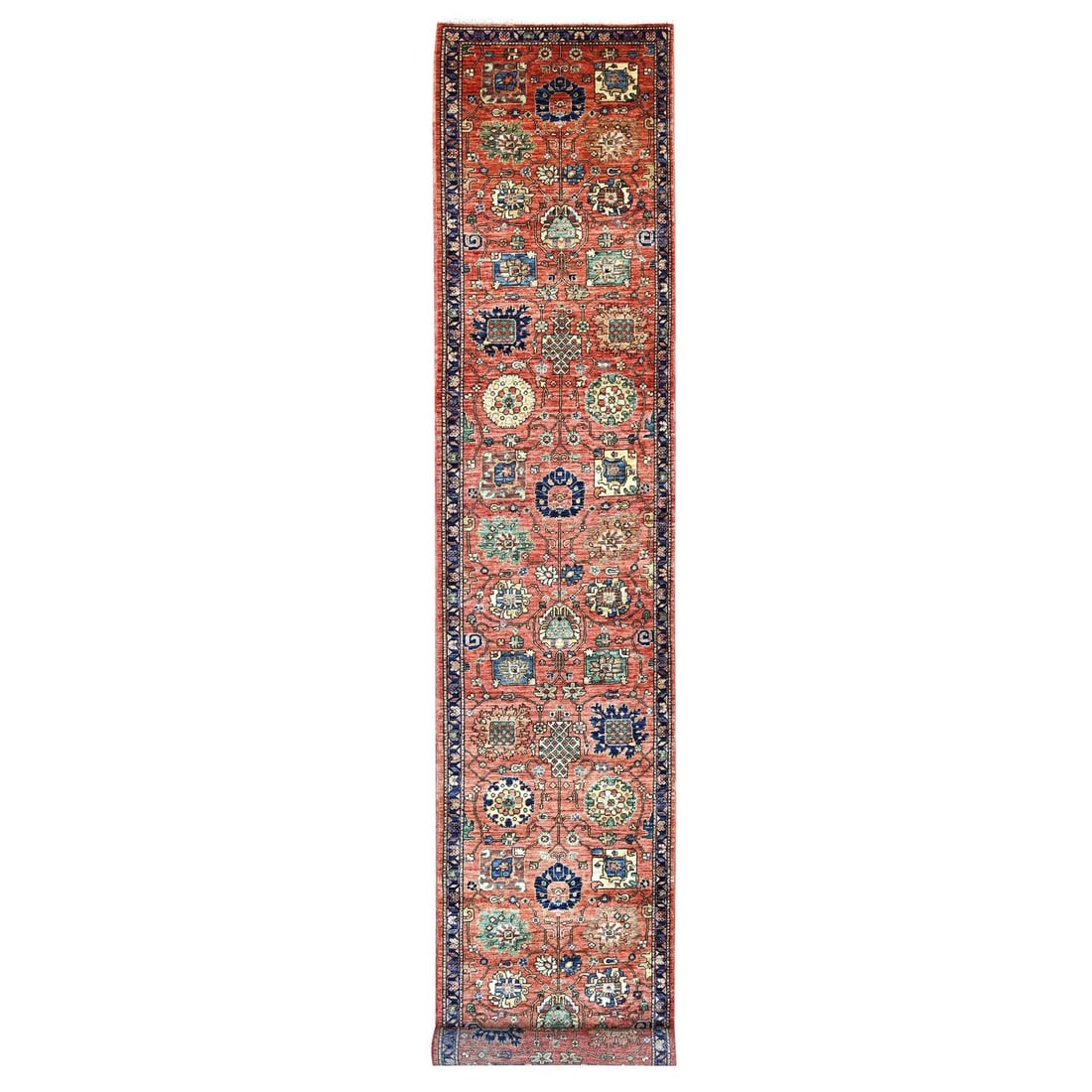 2'10"x18'2" Red Aryana Grade All Over Design Hand Knotted Wool Runner Rug (1 of 6)
