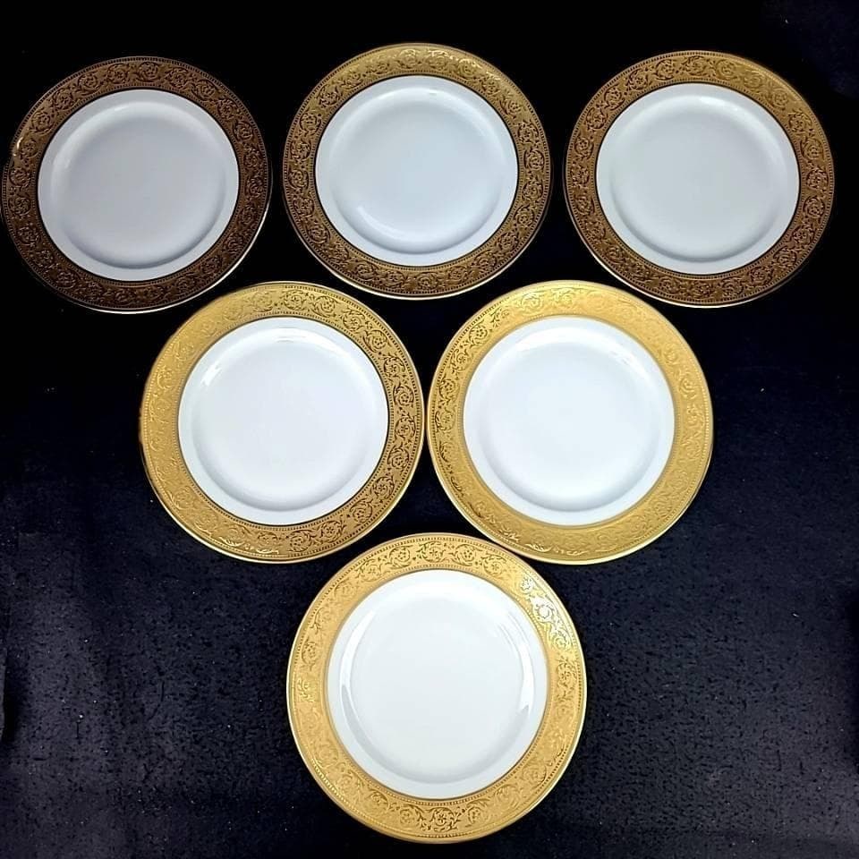Haviland Limoges THISTLE Gold Dessert Plate Set Of 6 Porcelain 7.7in Collectible: Haviland Limoges THISTLE Gold Dessert Plate Set Of 6 Porcelain 7.7in Collectible Item Specifics: Origin: Limoges Pattern: limoges Occasion: All Occasions Color: Gold Set Includes: Dinner Plate Materia