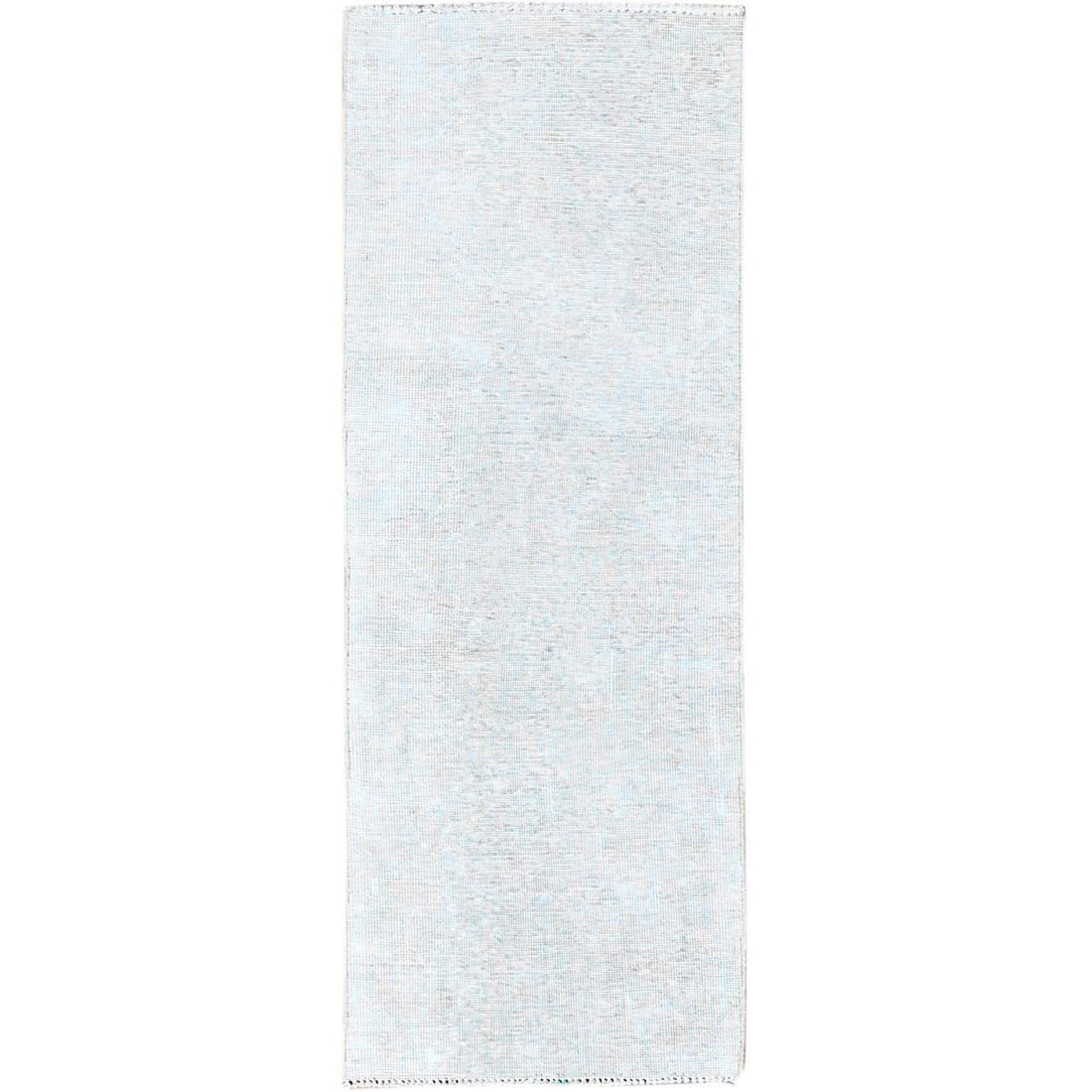 2'1"x5'10" Papyrus White Hand Knotted Wool White Wash Old Tebraz Runner Rug: 2'1"x5'10" Papyrus White Hand Knotted Wool White Wash Old Tebraz Runner Rug This stunning 2'1"x5'10" hand-knotted wool runner rug boasts a beautiful ivory color and intricate flatweave design, charact