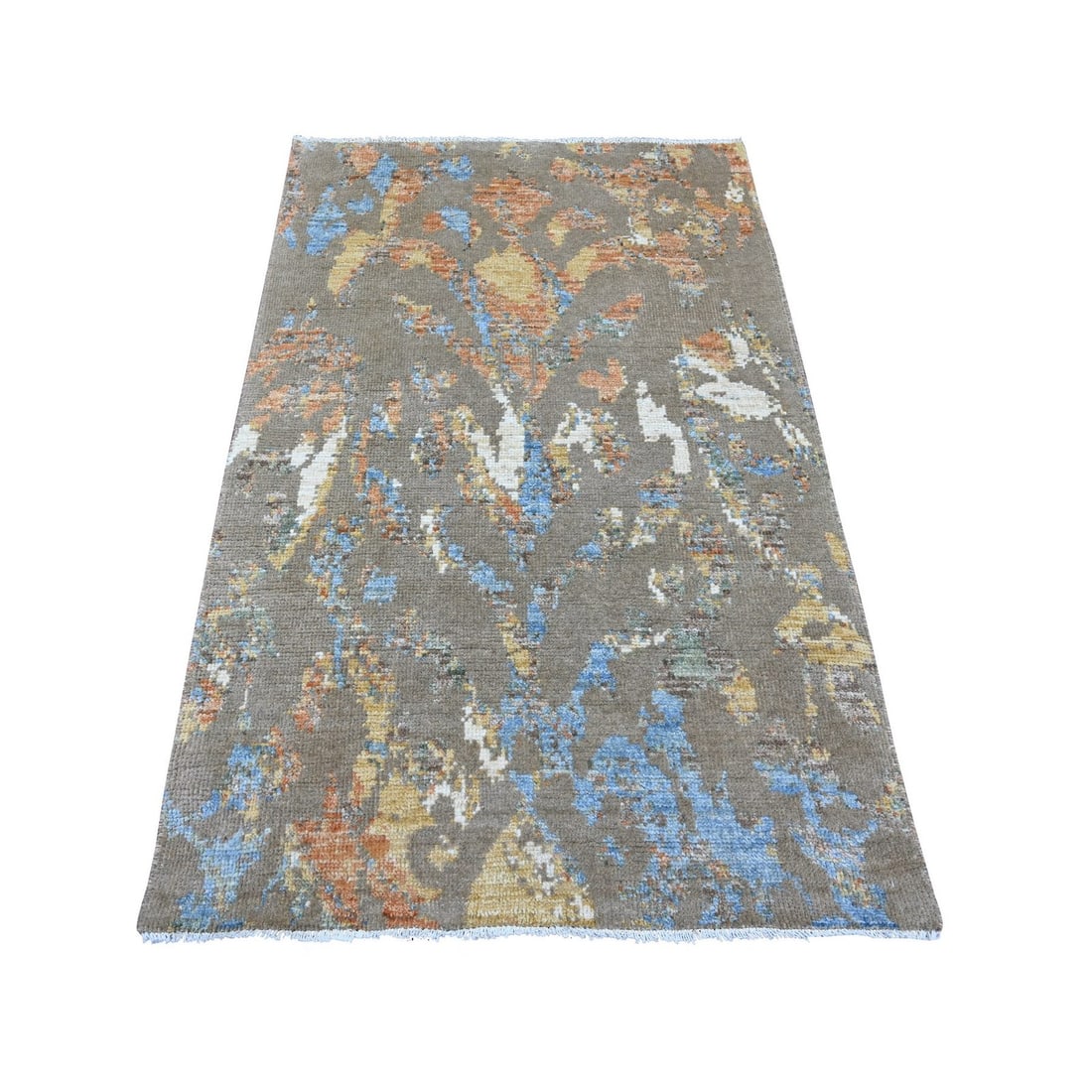 3'8"x5'10" Brown Whimsical Collection Modern Design Hand Knotted Wool Rug (1 of 6)
