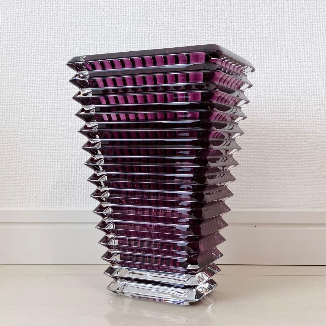 Baccarat Eye Vase S Purple Square Crystal Flower Vase Modern Luxury Decor (1 of 17)