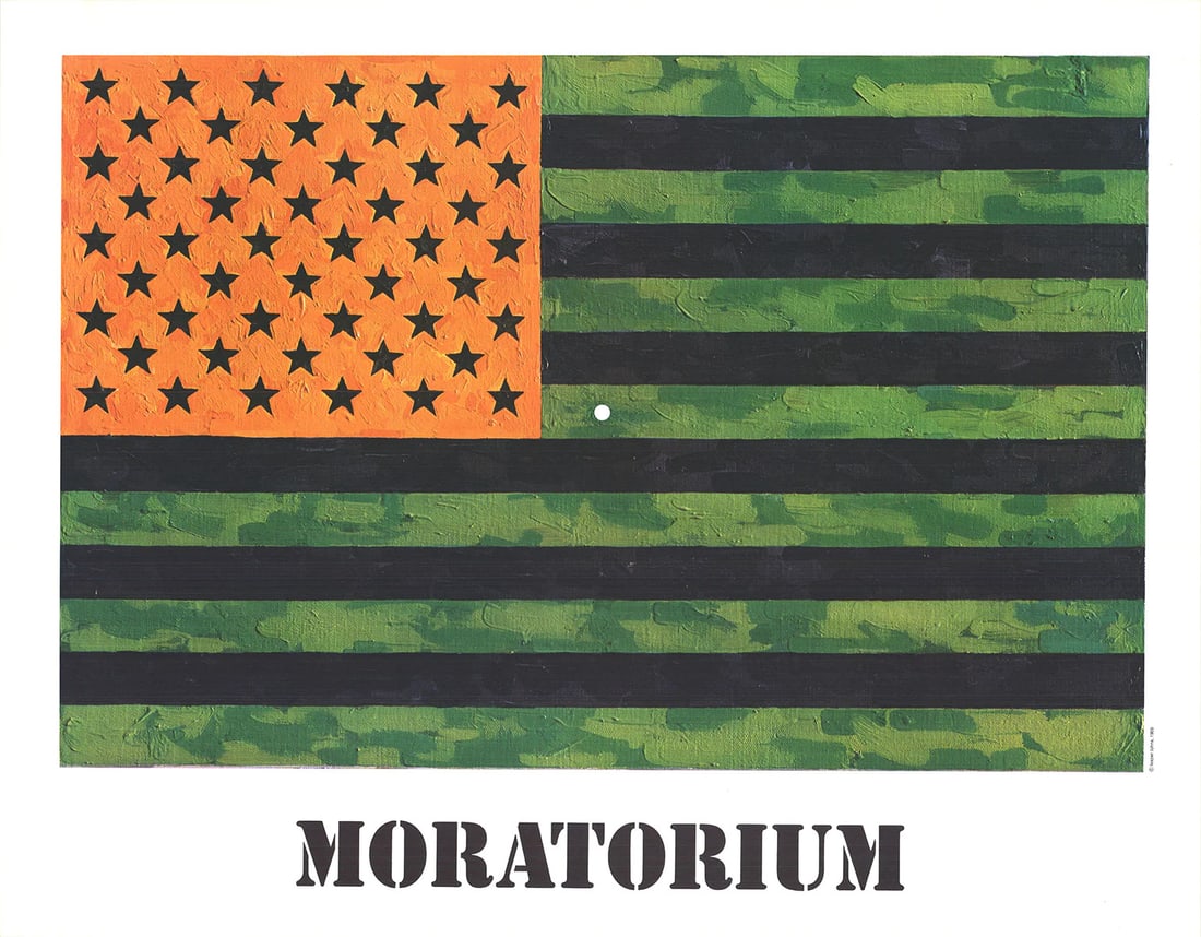 JASPER JOHNS Moratorium 22.5" x 28.5" Poster 1969 Pop Art (1 of 4)