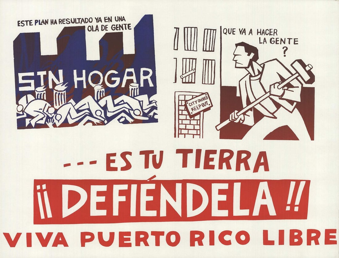 BLACK CAT COLLECTIVE Liberation of Puerto Rico Panel 4 (Blue+Red) 19" x 25" Seri (1 of 1)