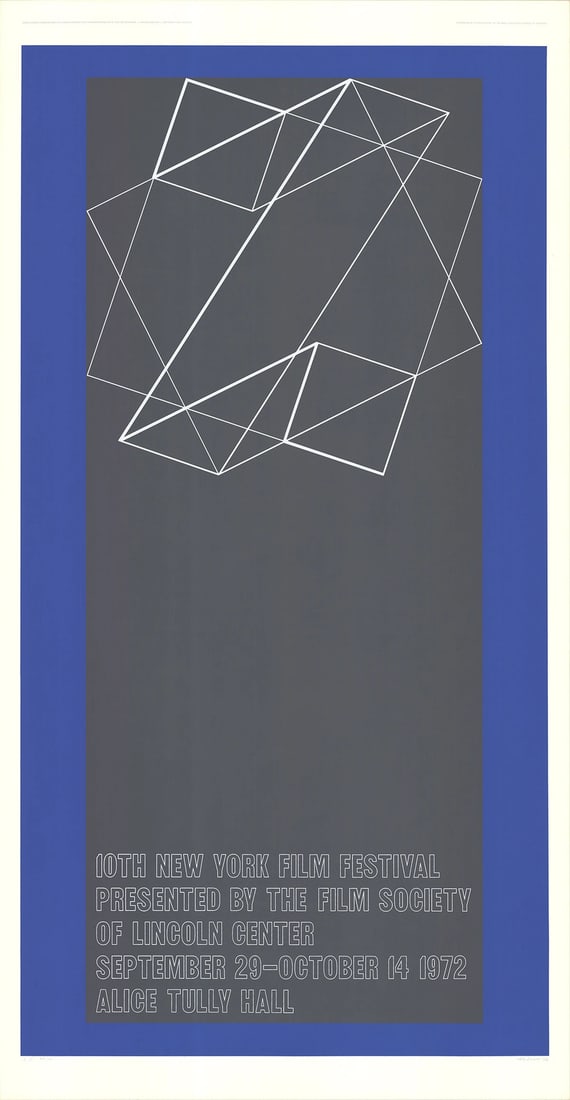 JOSEF ALBERS The 10th New York Film Festival SIGNED 50" x 26" Serigraph 1972 Abs (1 of 7)