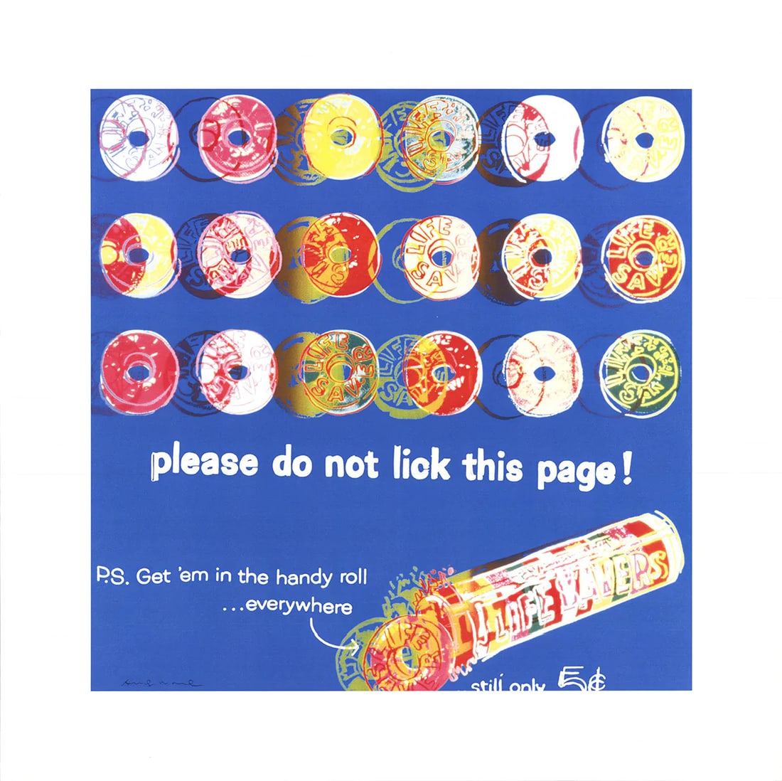 ANDY WARHOL Ads: Life Savers (Blue) 34" x 34" Poster 2004 Pop Art (1 of 4)