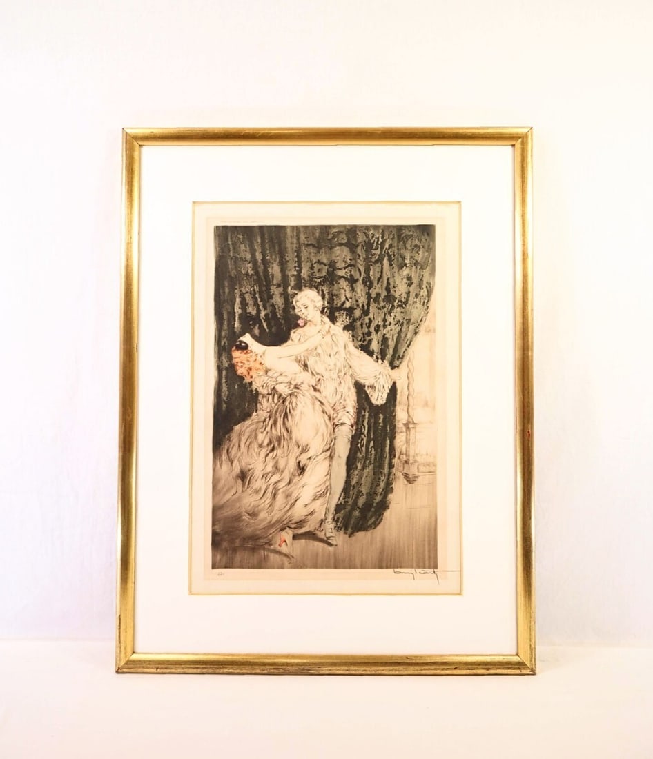 LOUIS ICART Casanova Etching Aquatint 1928 Signed embossed stamp Framed Rare: LOUIS ICART Casanova Etching Aquatint 1928 Signed embossed stamp Framed Rare Item Specifics: Artist: LOUIS ICART Type: Print Year Of Production: 1928 Production Technique: Etching Framing: Framed Prod