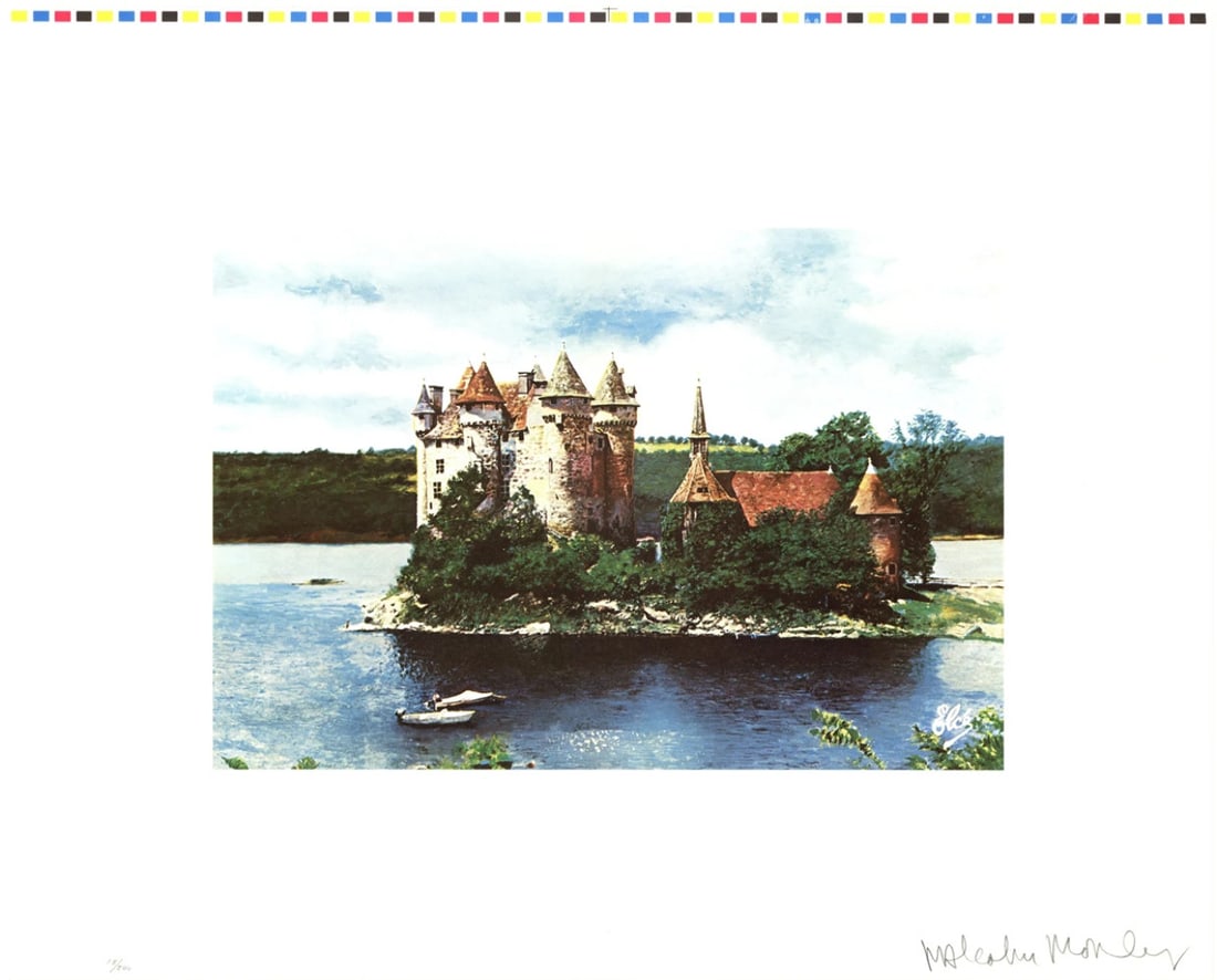 MALCOLM MORLEY Rhine Chateau SIGNED 22.75" x 28.25" Offset Lithograph 1972 Reali (1 of 4)