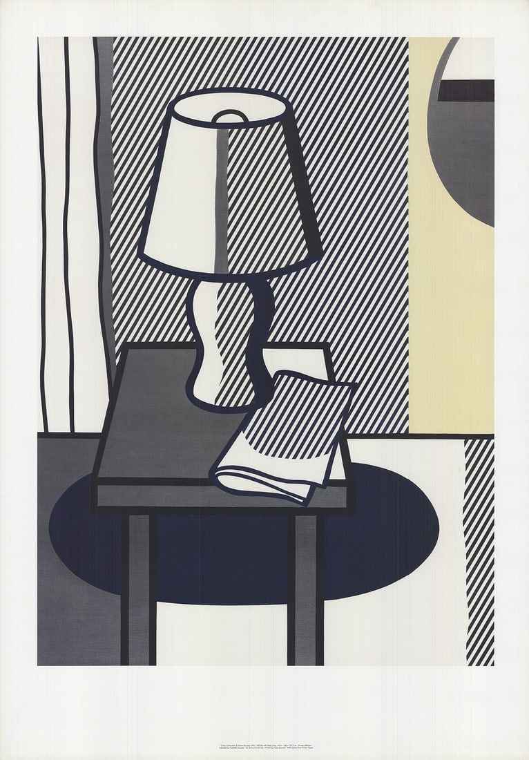 ROY LICHTENSTEIN The Lamp 39.5" x 27.5" Poster 1995 Pop Art (1 of 4)