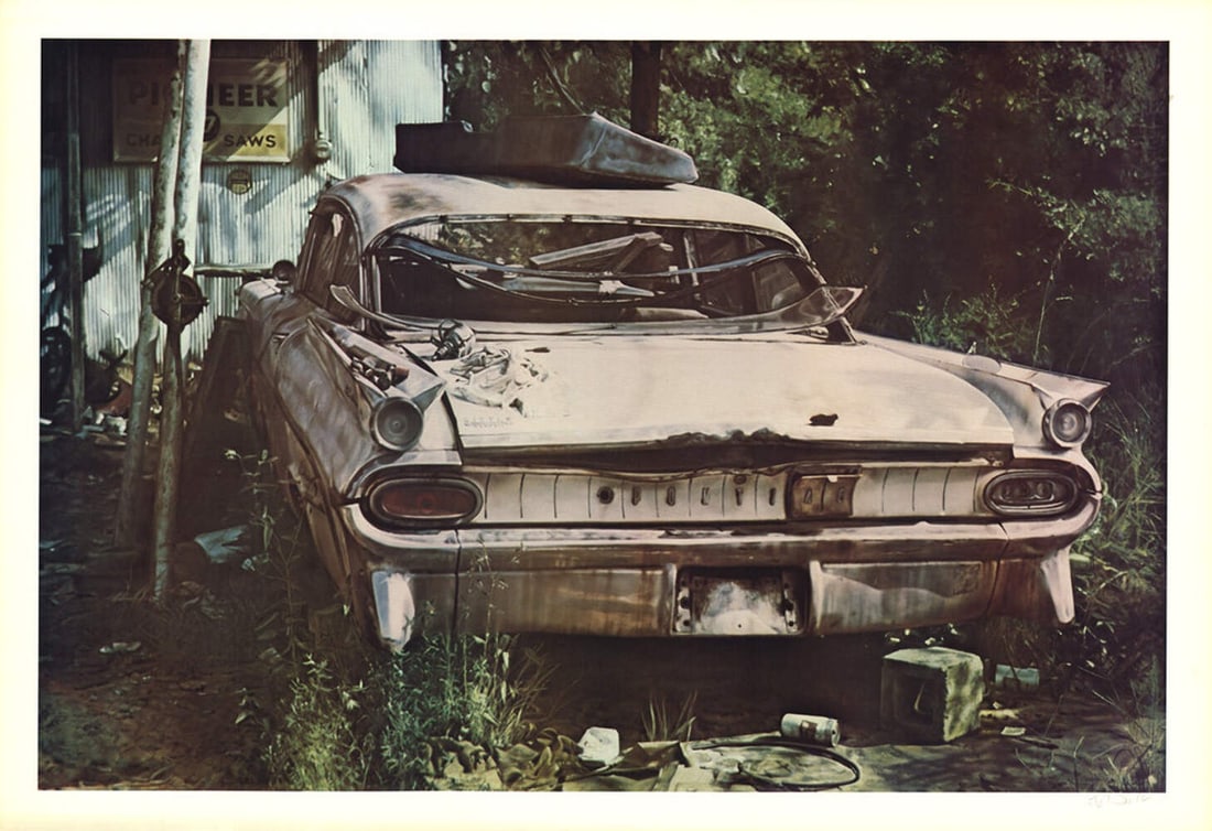 Pioneer Pontiac SIGNED 1977 19.5" x 28.5" Offset Lithograph Realism Mu JOHN SALT (1 of 17)