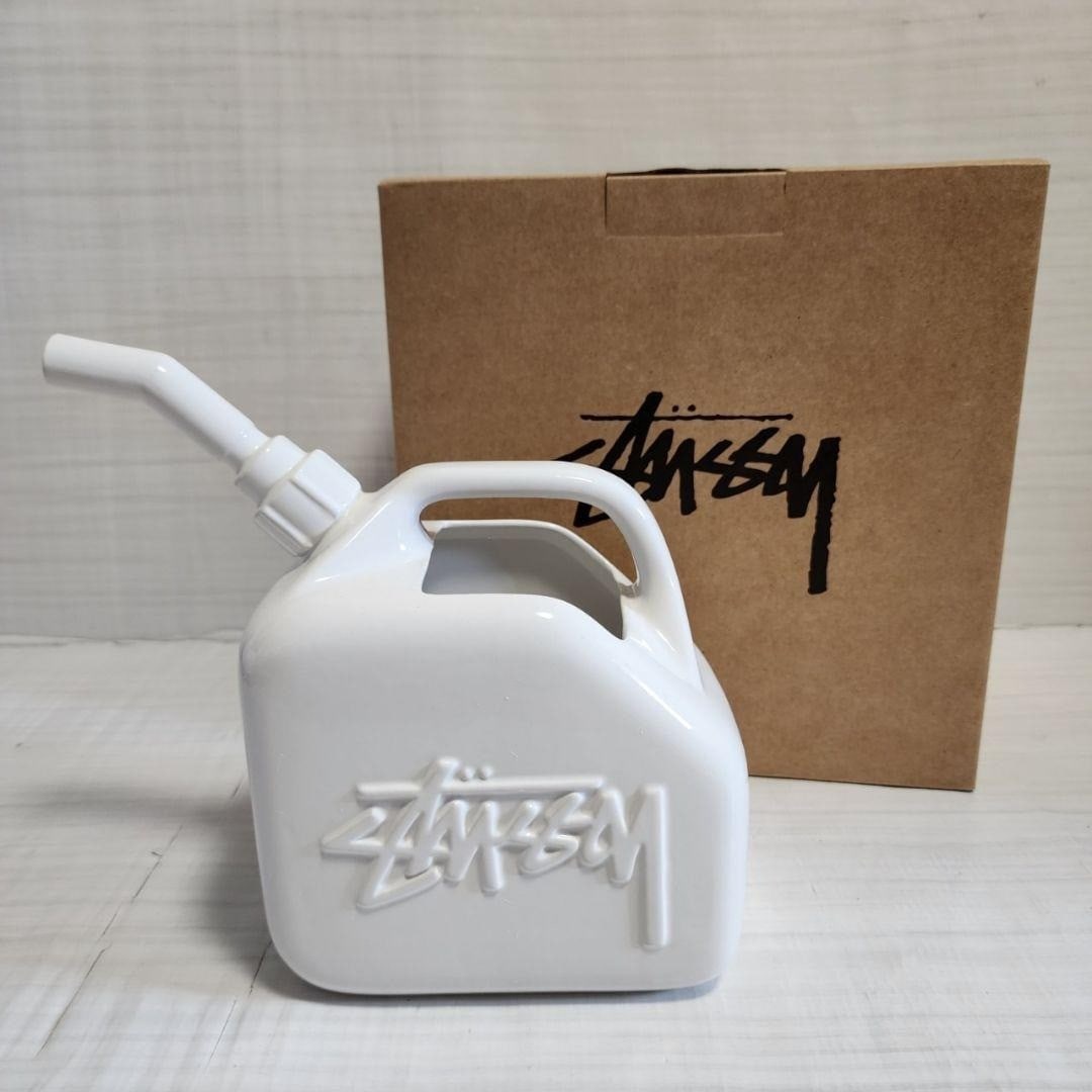 STUSSY gas can design ceramic flower vase White Embossed Stock Logo Collectible (1 of 7)