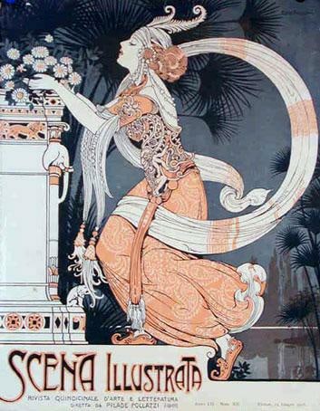 Scena Illustrata Arts Literature Music Theatre Stylish Woman 1900 (1 of 1)