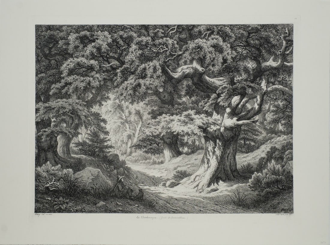EUGENE BLERY Le Charlemagne (Foret de Fontainblue) 22.25" x 29.75" Etching 1991 (1 of 1)
