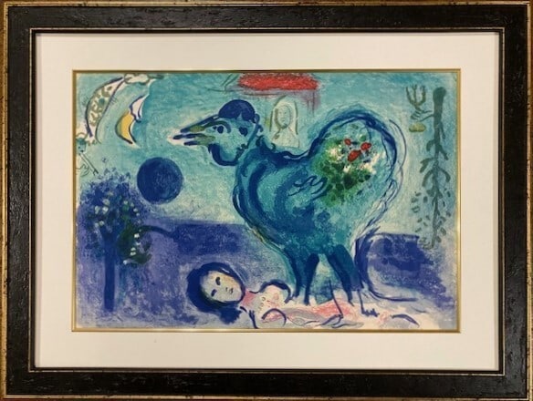 Authentic original 1958 lithograph paysage au coq by Marc Chagall: Authentic original 1958 lithograph paysage au coq by Marc Chagall Item Specifics: Artist: Marc Chagall Material: Lithograph Certificate Of Authenticity (Coa): Yes Framing: Framed Original/Licensed Rep