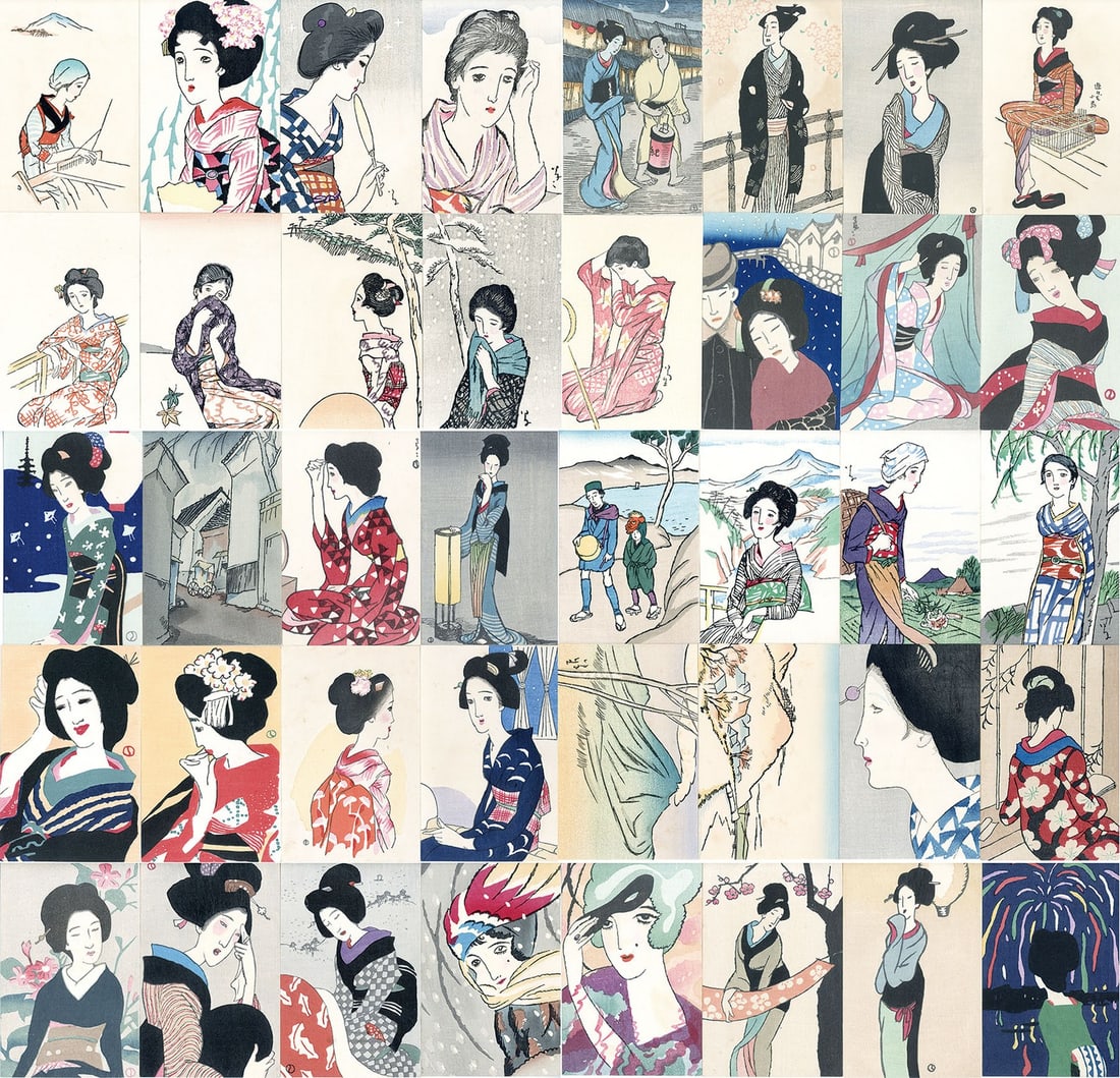 Yumeji Takehisa 40 Woodblock Print Postcards Set Pre War Kato Edition: Yumeji Takehisa 40 Woodblock Print Postcards Set Pre War Kato Edition Item Specifics: Artist: Yumeji Takehisa Subject: Taisho Roman Portraits Landscapes Material: Paper Style: Japanese Product Disclai