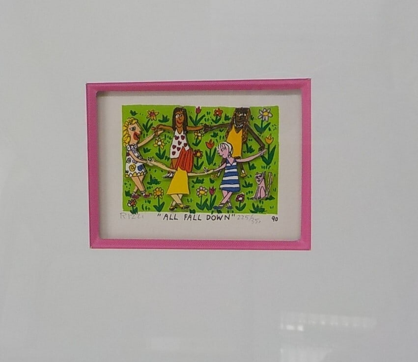 James Rizzi ALL FALL DOWN Silkscreen Hand Signed ED 225/ 350 Framed With Box: James Rizzi ALL FALL DOWN Silkscreen Hand Signed ED 225/ 350 Framed With Box Item Specifics: Artist: James Rizzi Unit Of Sale: Single Piece Signed By: James Rizzi Image Orientation: Portrait Size: Sma