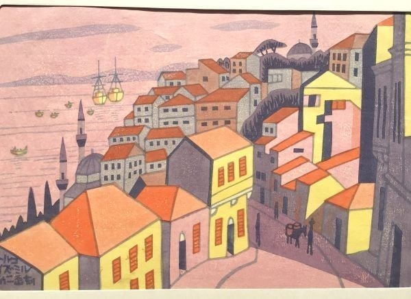 Woodblock Print Japanese Authentic Only 1967 Sheet Turkey Izmir Takeji Asano (1 of 7)
