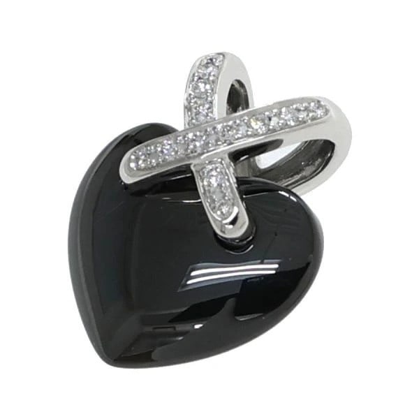 Chaumet Liens Heart Diamond 18k White Gold Black Ceramic Pendant Top Charm: Chaumet Liens Heart Diamond 18k White Gold Black Ceramic Pendant Top Charm Item Specifics: Pendant Shape: Heart Main Stone Creation: Natural Occasion: Anniversary Birthday Christening Christmas Confir