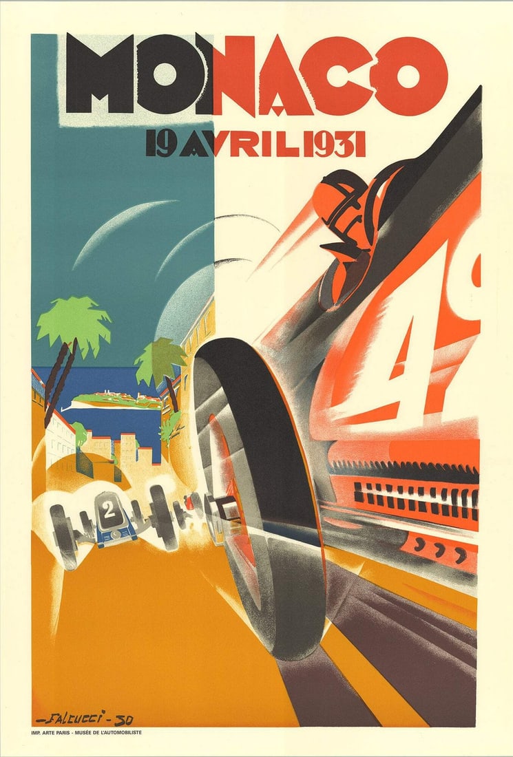 FALCUCCI ROBERT Monaco Grand Prix Vintage 39.5" x 26.75" 1931 1983 Lithograph: FALCUCCI ROBERT Monaco Grand Prix Vintage 39.5" x 26.75" 1931 1983 Lithograph Item Specifics: Artist: Robert Falcucci Brand: Falcucci Robert Country/Region Of Origin: France Exact Year: 1983 Height: 3
