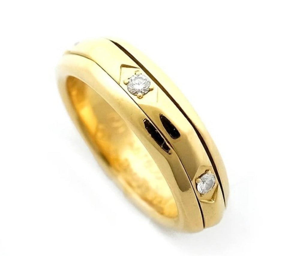 Vintage Piaget Possession 6 Diamond 18k Yellow Gold Hexagon Spinner Ring EU55 (1 of 4)