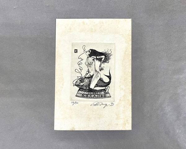 Copperplate Print Ed 26 No Surrealism Ex Libris Bookplate Shin Taga: Copperplate Print Ed 26 No Surrealism Ex Libris Bookplate Shin Taga Item Specifics: Artist: Shin Taga Subject: Surrealism Material: Paper Style: Japanese Size: 16 x 11 cm Product Disclaimer: Please re