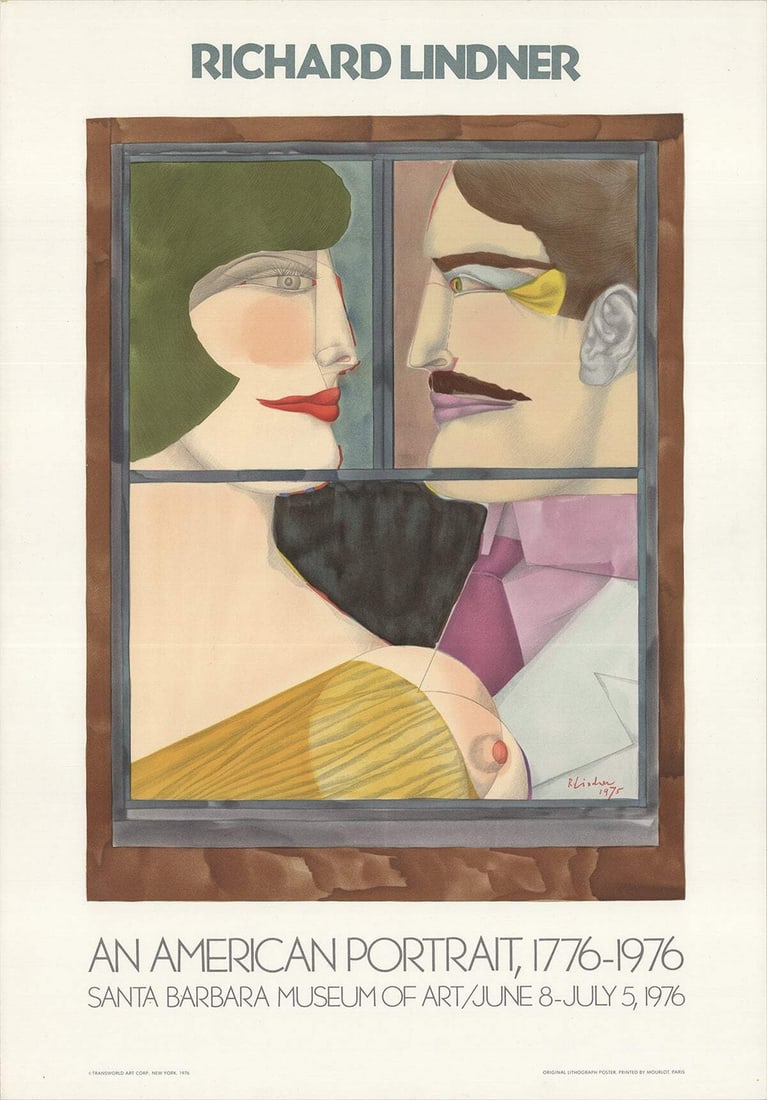 Richard Lindner American Portrait Lithograph 1976 Pop Art Mult 30.5 x 21.25 (1 of 1)