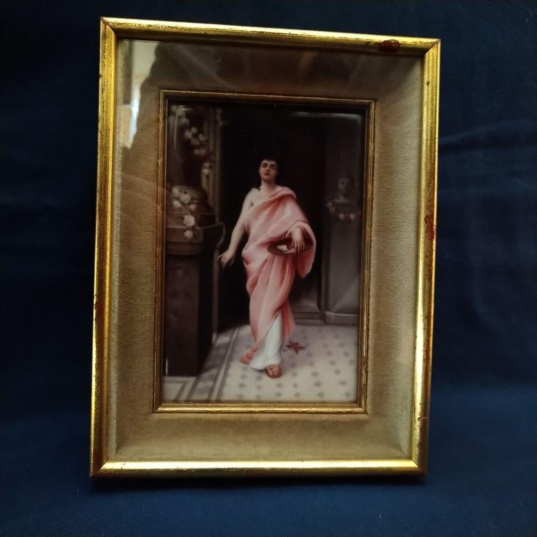 Pompeii Porcelain Collectible Art Back Stamped Framed KPM Berlin Nidia Plaque (1 of 16)