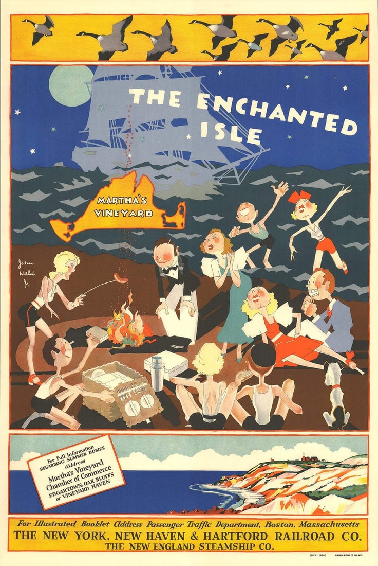 JOHN JR. HELD Martha's Vineyard 36" x 24" Offset Lithograph 2023 Vintage (1 of 4)
