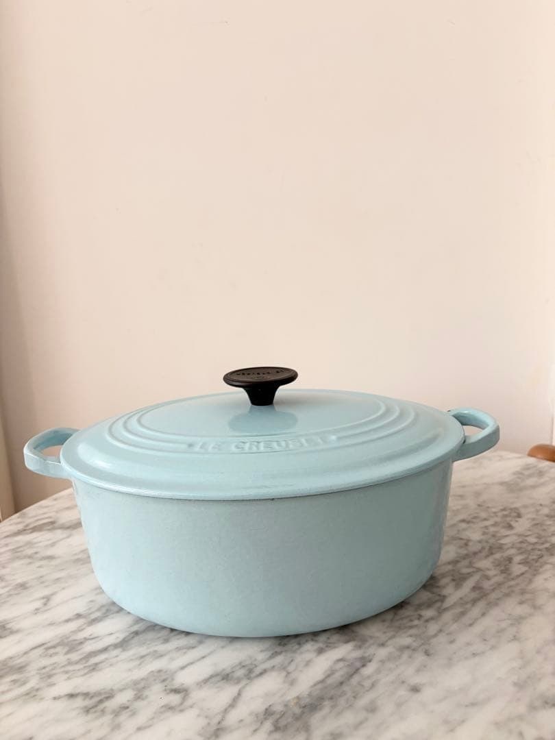 Cocotte Dutch Oven Cast Iron Blue Satin Oval 10.6in Le Creuset (1 of 12)