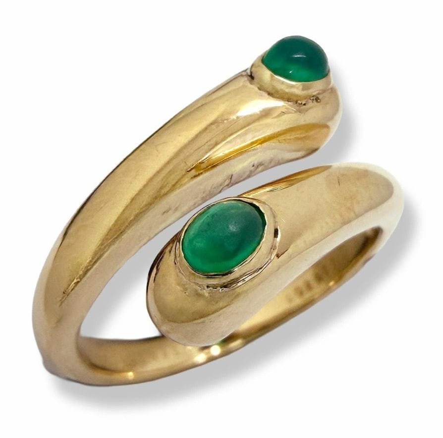 Van Cleef & Arpels Emerald 2P 18k Yellow Gold Wrap Band Ring US6 EU51: Van Cleef & Arpels Emerald 2P 18k Yellow Gold Wrap Band Ring US6 EU51 Item Specifics: Shape: Round Occasion: Anniversary Birthday Christening Christmas Engagement Father's Day Graduation Mother's Day 