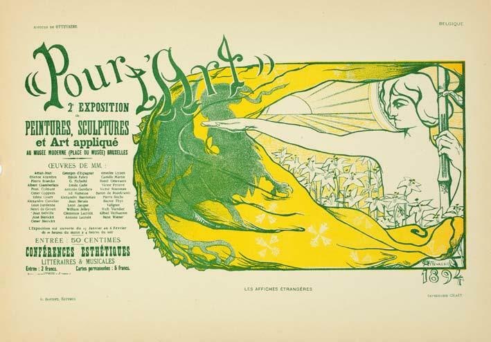 Pour L'Art Original Vintage Poster By Ottevaere For Affiches Etrangeres 1897: Pour L'Art Original Vintage Poster By Ottevaere For Affiches Etrangeres 1897 Item Specifics: Artist: OTTEVAERE Style: Art Nouveau Date Of Creation: 1897 Year Of Production: 1897 Width (Inches): 9 Subj