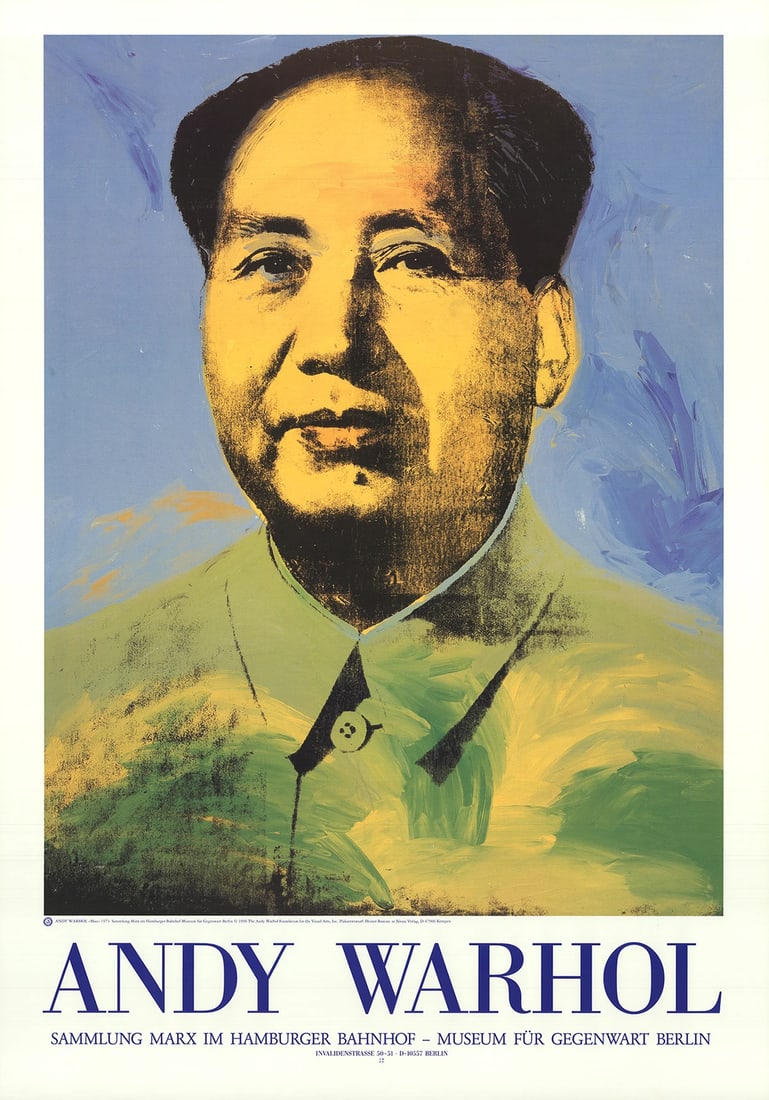 ANDY WARHOL Mao 37.25" x 26.25" Poster 1996 Pop Art Blue Green Mao China Comm (1 of 1)