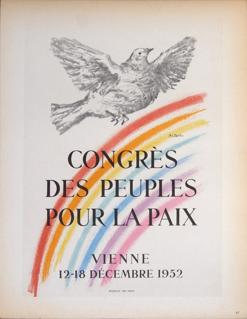 PABLO PICASSO Congres des Peuples Pour la Paix 12.5" x 9.5" Lithograph 1959 Cubi: PABLO PICASSO Congres des Peuples Pour la Paix 12.5" x 9.5" Lithograph 1959 Cubi Item Specifics: Artist: Pablo Picasso Brand: Picasso Pablo Exact Year: 1959 Height: 12.5 Item Height: 12.5 Item Width: 