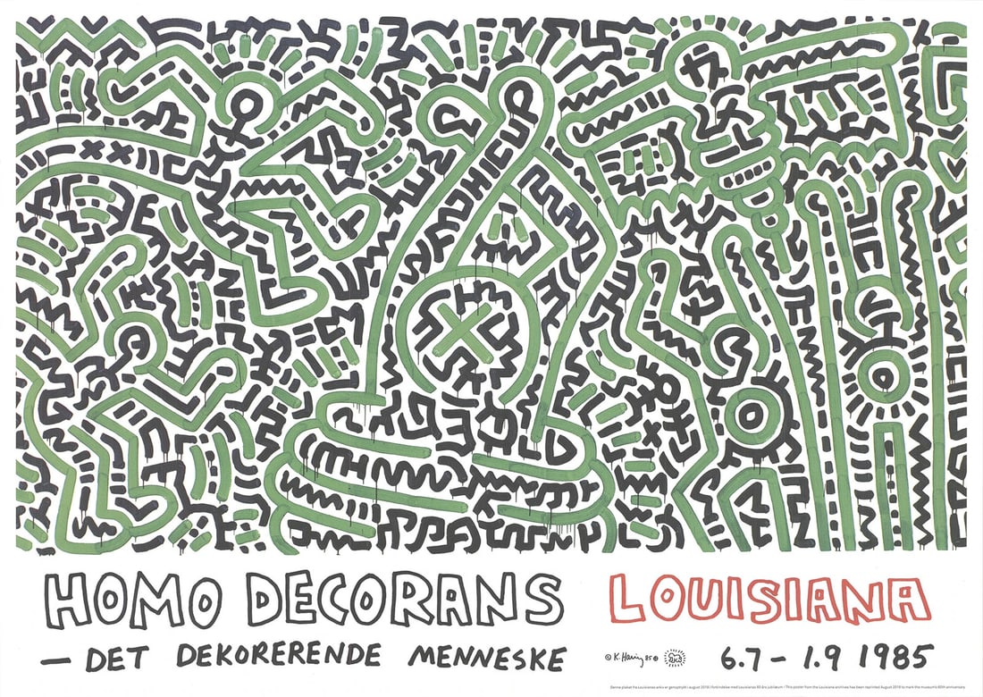 Keith Haring 16.5 x 23.25 Green Red Black Homo Decorans Pop Art Giclee 2018 (1 of 4)