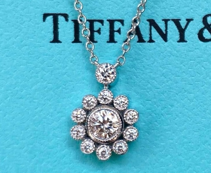 Enchant Flower Diamond Pendant Necklace Platinum Tiffany Case Discontinued: Enchant Flower Diamond Pendant Necklace Platinum Tiffany Case Discontinued Item Specifics: Pendant Shape: Flower Closure: Lobster Occasion: Anniversary Birthday Christening Christmas Confirmation/Comm
