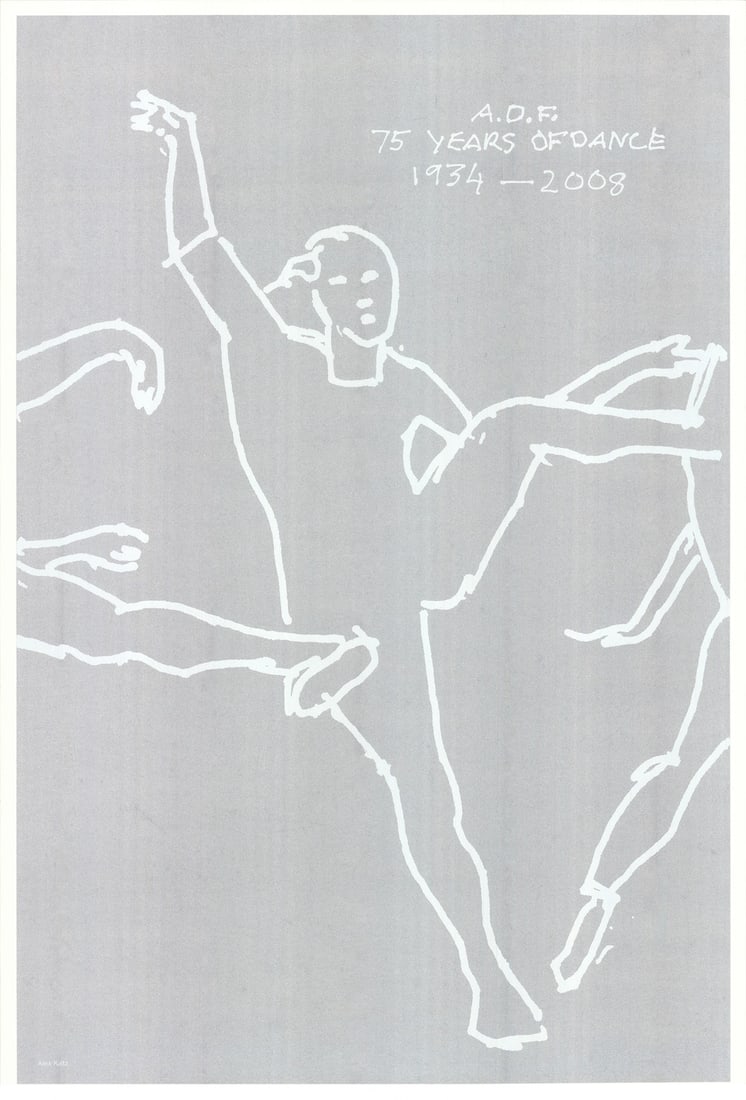 Alex Katz 75 Years of American Dance 51.5" x 35" Serigraph 2008 Pop Art Gray (1 of 4)