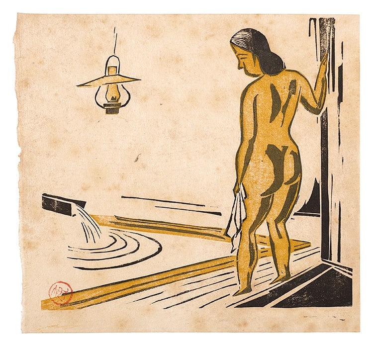 Senpan Sosaku Hanga Art Maekawa Original Japanese Woodblock Print 24x26cm (1 of 1)